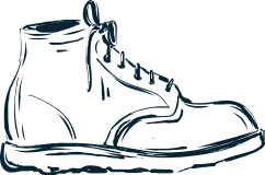 Illustration of a sturdy hiking boot