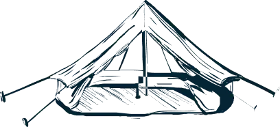 Illustration of a classic camping tent.